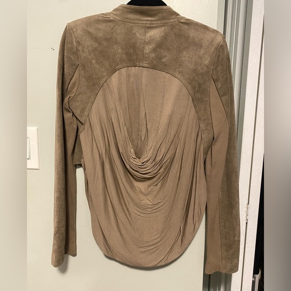 BCBG MaxAzaria | Norton Drape Faux Suede Vegan Cropped Blazer • small - Picture 6 of 6